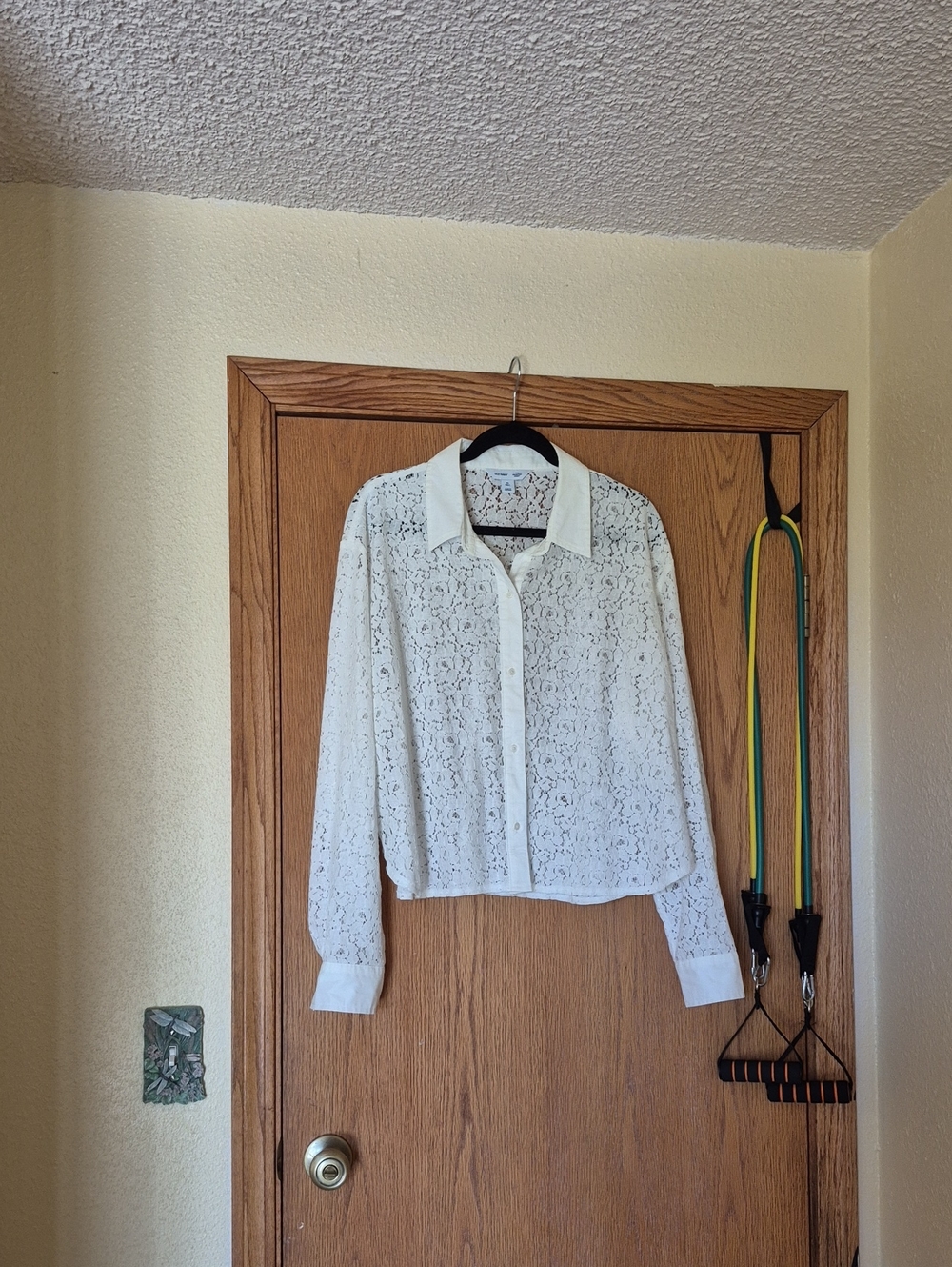 Old Navy Lace Button Down Cropped Blouse Sz XL Tall NWOT